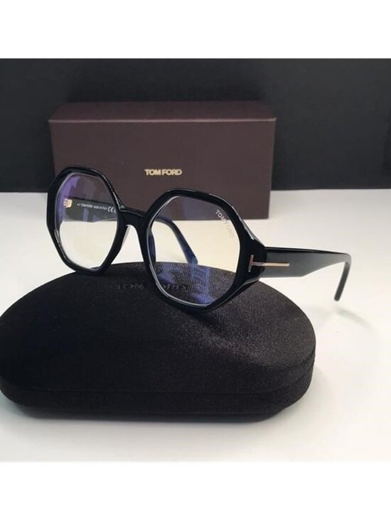 New Authentic TOM FORD FT5967-B/V 001 Stylish Black and Clear Women\'s Glasses main image 4